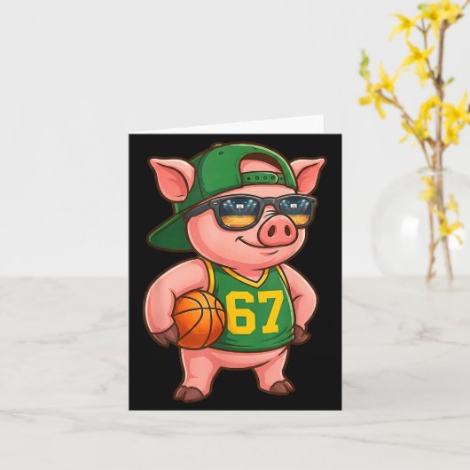 Funny G Basketball 67 Gen Alpha Slang Srts Men Boy カード (黄色い花)