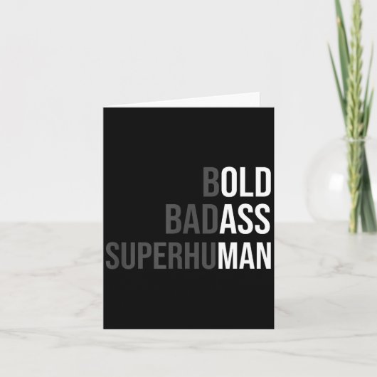 Funny Gag Gift For Dad - Old Man Bold Bad Superhum カード (正面)