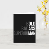 Funny Gag Gift For Dad - Old Man Bold Bad Superhum カード (黄色い花)