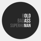 Funny Gag Gift For Dad - Old Man Bold Bad Superhum ラウンドシール (正面)