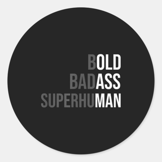 Funny Gag Gift For Dad - Old Man Bold Bad Superhum ラウンドシール (正面)