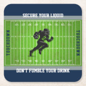 Funny Game Day Football Field Drink Coaster スクエアペーパーコースター (正面)