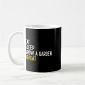 Funny Game Eat Sleep Grow A Garden Repeat Gamer De コーヒーマグカップ (左)