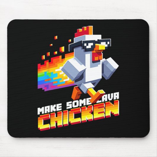 Funny Game Humor Meme Make Some Chicken Pixel Art  マウスパッド (正面)