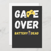 Funny Game Over Battery Dead Art 招待状 (正面/裏面)