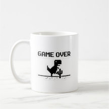 Funny Game Over Pixel Dinosaur No Internet 