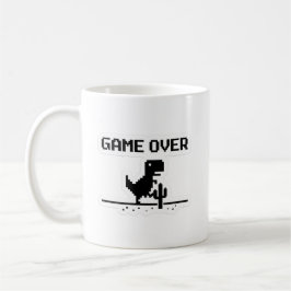 Funny Game Over Pixel Dinosaur No Internet  コーヒーマグカップ