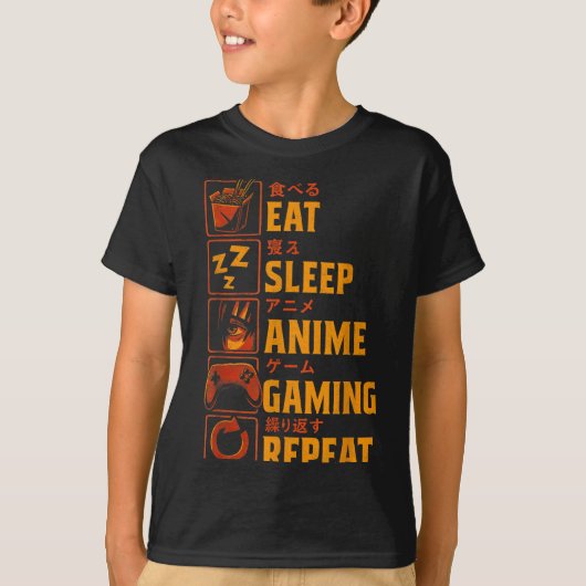 Funny Gamer Anime Graphic Tee Men Boys Teens Video Tシャツ (正面)