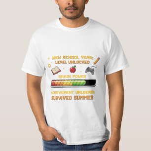 Funny Gamer Back to School   Level Unlocked Retro  Tシャツ