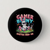 Funny Gamer Bunny Easter Mod On Funny Gaming Gift  缶バッジ (正面)