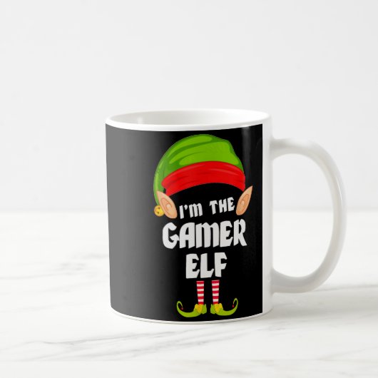 Funny Gamer Elf Matching Family Group Pj Christmas コーヒーマグカップ (右)