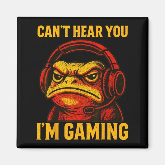 Funny Gamer Frog Men Women Boys Can't Hear You Vid マグネット (正面)