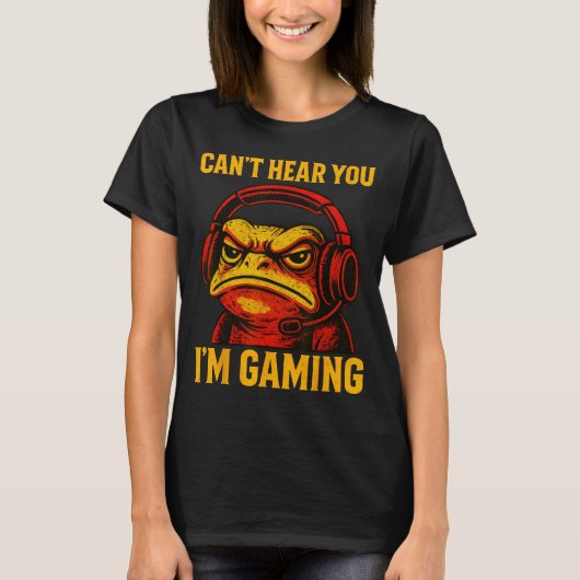 Funny Gamer Frog Men Women Boys Can't Hear You Vid Tシャツ (正面)
