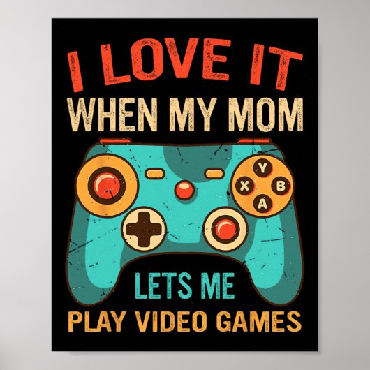 Funny Gamer Gift For Boys Console Video Game Prese ポスター (正面)