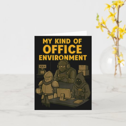 Funny Gamer Office Work Sarcasm Gamer Nerd Office  カード (黄色い花)