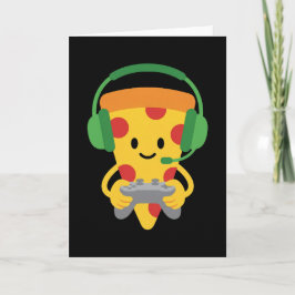 Funny Gamer Pizza Gaming Video Game Enthusiast Boy カード