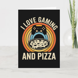 Funny Gamer Pizza Gaming Video Game Enthusiast Boy カード