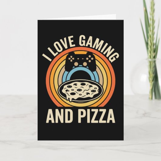 Funny Gamer Pizza Gaming Video Game Enthusiast Boy カード (正面)