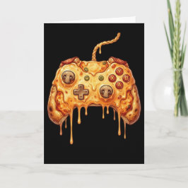 Funny Gamer Pizza Gaming Video Game Enthusiast Boy カード