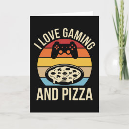 Funny Gamer Pizza Gaming Video Game Enthusiast Boy カード