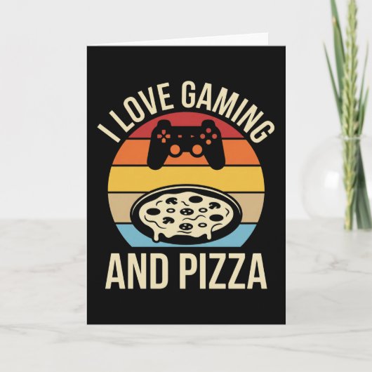 Funny Gamer Pizza Gaming Video Game Enthusiast Boy カード (正面)