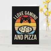 Funny Gamer Pizza Gaming Video Game Enthusiast Boy カード (黄色い花)
