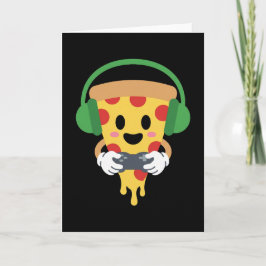 Funny Gamer Pizza Gaming Video Game Enthusiast Boy カード