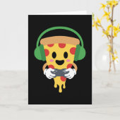Funny Gamer Pizza Gaming Video Game Enthusiast Boy カード (黄色い花)