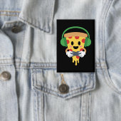 Funny Gamer Pizza Gaming Video Game Enthusiast Boy 缶バッジ (インサイチュ)