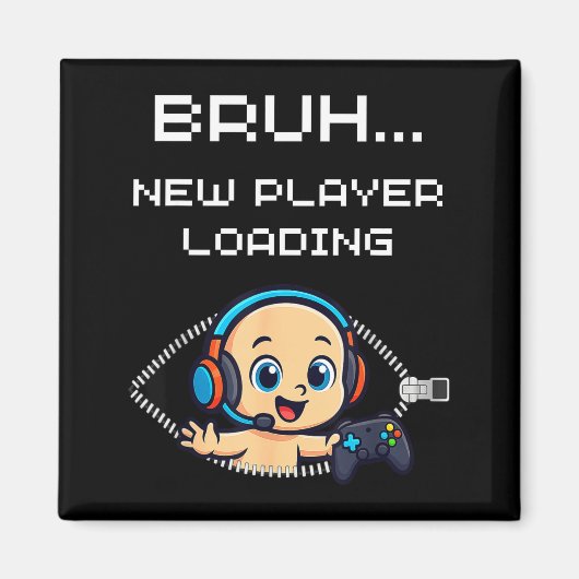 Funny Gamer Pregnancy Announcement – Bruh New Play マグネット (正面)