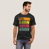 Funny Gamer Quote Eat Sleep Game Repeat, Cool Vint Tシャツ (正面フル)