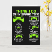 Funny Gamer Things I Do In My Spare Time Gaming 1 カード (黄色い花)