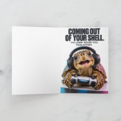 Funny Gamer Turtle Birthday Card | Out of Shell カード (内部)
