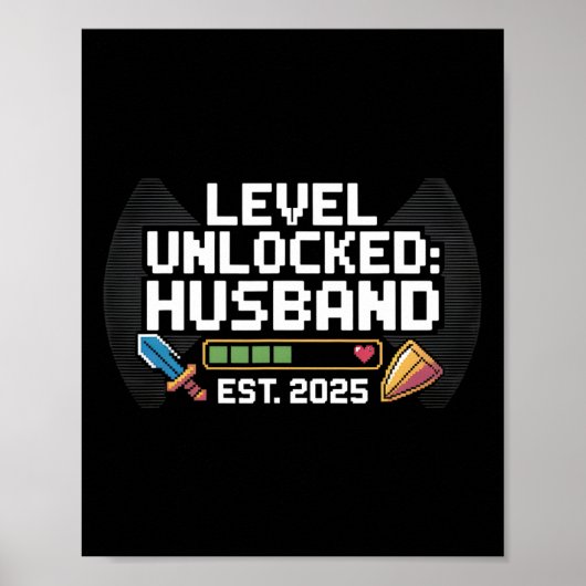 Funny Gamer Wedding Engagement Gift Tee  ポスター (正面)