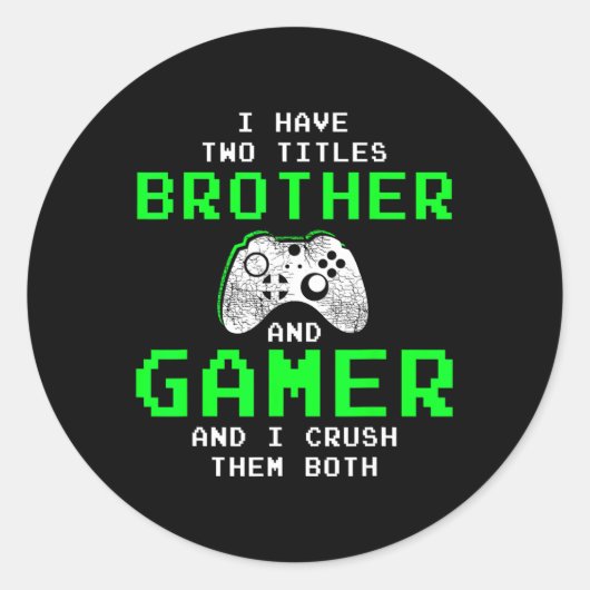 Funny Gaming Brothers Tee - Gamer Gifts For Teen B ラウンドシール (正面)