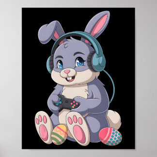 Funny Gaming Bunny Easter Gamer Rabbit Video Game  ポスター