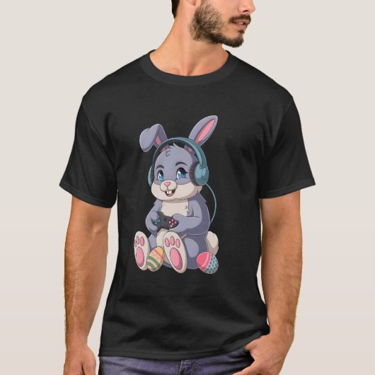 Funny Gaming Bunny Easter Gamer Rabbit Video Game  Tシャツ (正面)