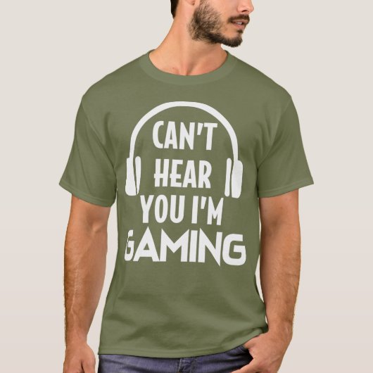 Funny Gaming Cant Hear You Im Gaming Headset Tシャツ (正面)