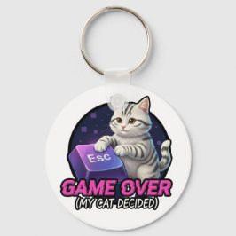 ​Funny Gaming Cat Gamer Gift - My Cat Decided Game キーホルダー