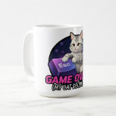 ​Funny Gaming Cat Gamer Gift - My Cat Decided Game コーヒーマグカップ (正面左)