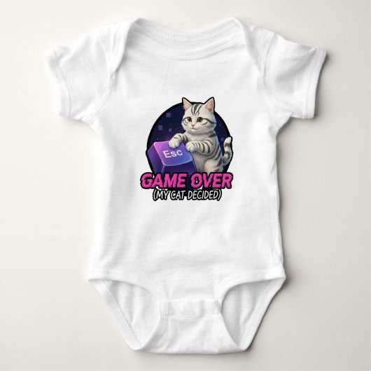 ​Funny Gaming Cat Gamer Gift - My Cat Decided Game ベビーボディスーツ (正面)