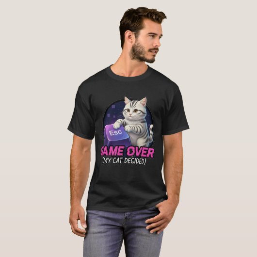 ​Funny Gaming Cat Gamer Gift - My Cat Decided Game Tシャツ (正面フル)