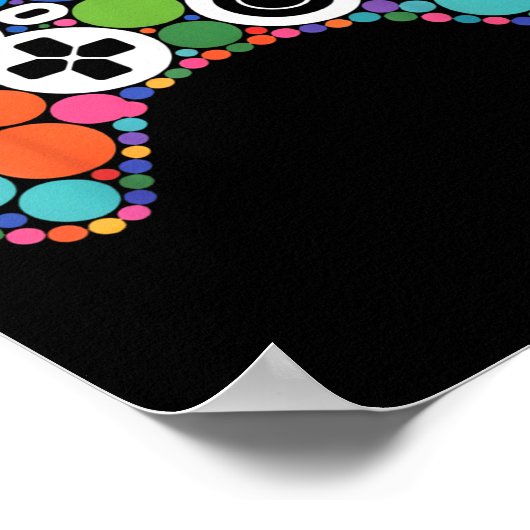 Funny Gaming Controller Polka Dot Video Gamers Dot ポスター (角)