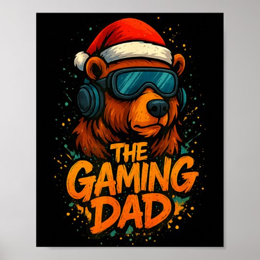 Funny Gaming Dad Christmas Outfit Gamer Gift  ポスター (正面)