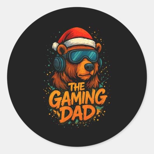 Funny Gaming Dad Christmas Outfit Gamer Gift  ラウンドシール (正面)