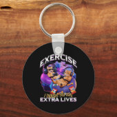 Funny Gaming Gamer Cat  キーホルダー (正面)