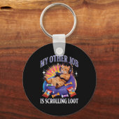 Funny Gaming Gamer Cat  キーホルダー (正面)