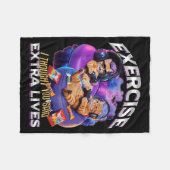 Funny Gaming Gamer Cat  フリースブランケット (正面(横))