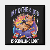 Funny Gaming Gamer Cat  マグネット (正面)