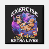 Funny Gaming Gamer Cat マグネット (正面)